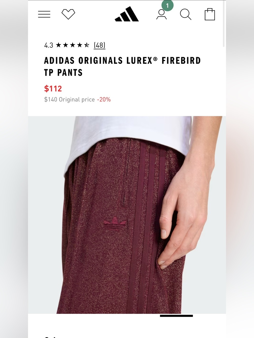 ADIDAS ORIGINALS LUREX® FIREBIRD TP PANTS - Picture 3 of 15